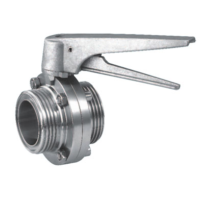 Ssanitary 13 Positioned Handle Threaded Buterfly Valve